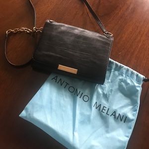 Antonio Melani cross body black leather purse